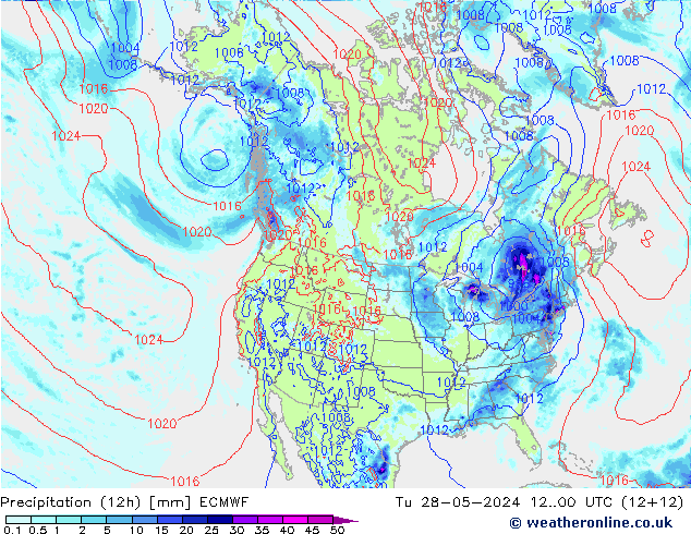 Yağış (12h) ECMWF Sa 28.05.2024 00 UTC