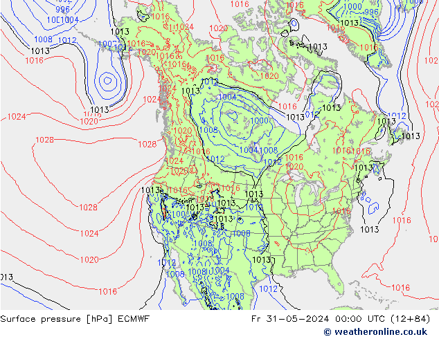 Yer basıncı ECMWF Cu 31.05.2024 00 UTC