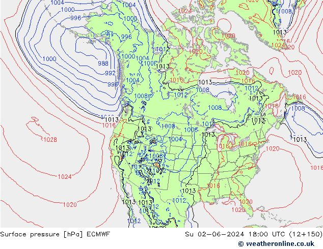 Surface pressure ECMWF Su 02.06.2024 18 UTC