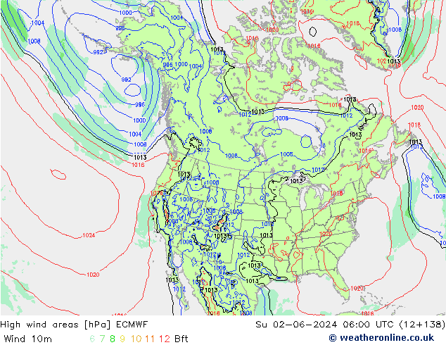 Izotacha ECMWF nie. 02.06.2024 06 UTC