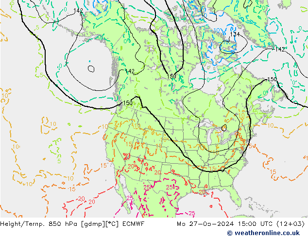 Hoogte/Temp. 850 hPa ECMWF ma 27.05.2024 15 UTC