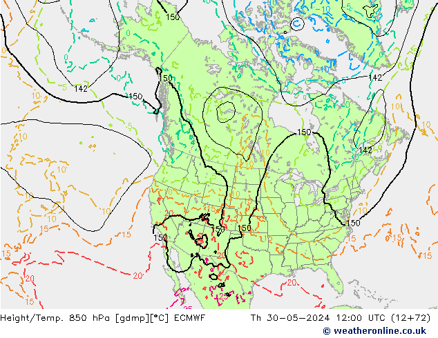 Z500/Rain (+SLP)/Z850 ECMWF Do 30.05.2024 12 UTC