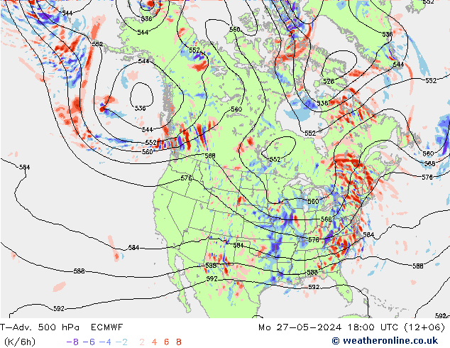 T-Adv. 500 hPa ECMWF Po 27.05.2024 18 UTC