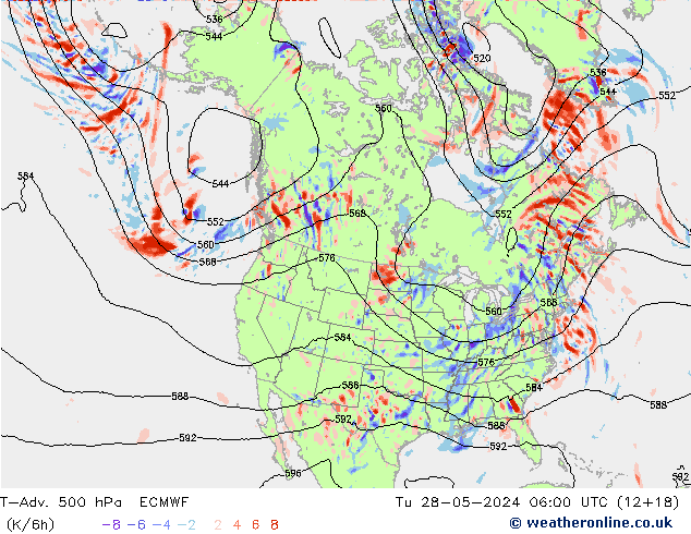 T-Adv. 500 hPa ECMWF di 28.05.2024 06 UTC