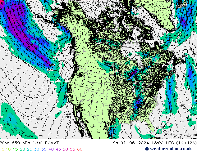 Wind 850 hPa ECMWF Sa 01.06.2024 18 UTC