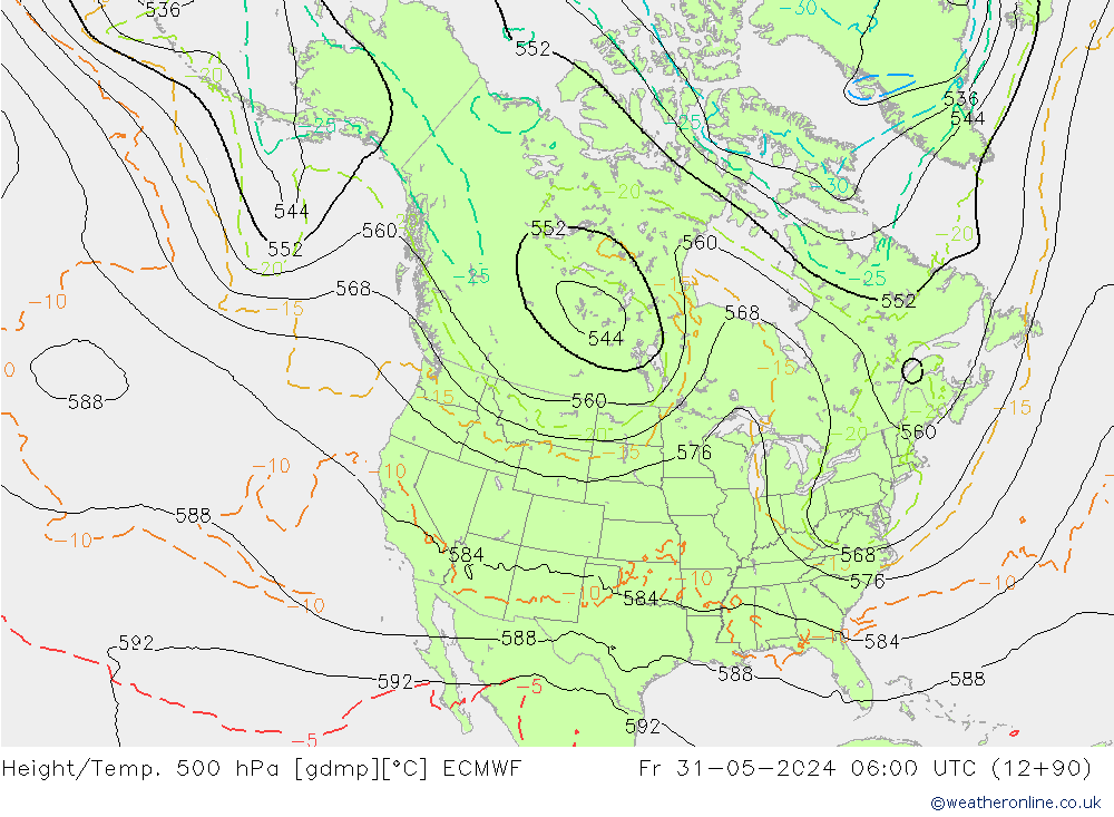 Z500/Rain (+SLP)/Z850 ECMWF Sex 31.05.2024 06 UTC