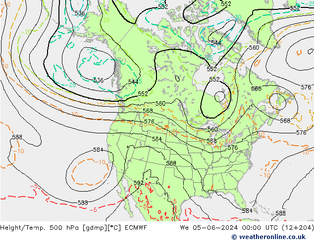 Z500/Rain (+SLP)/Z850 ECMWF St 05.06.2024 00 UTC