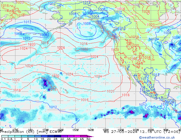 Yağış (6h) ECMWF Pzt 27.05.2024 18 UTC