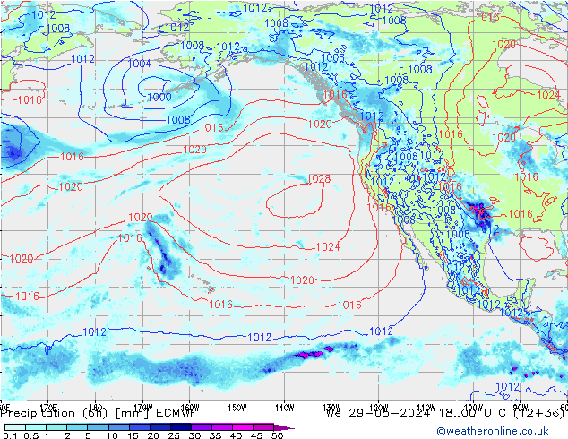 Z500/Regen(+SLP)/Z850 ECMWF wo 29.05.2024 00 UTC