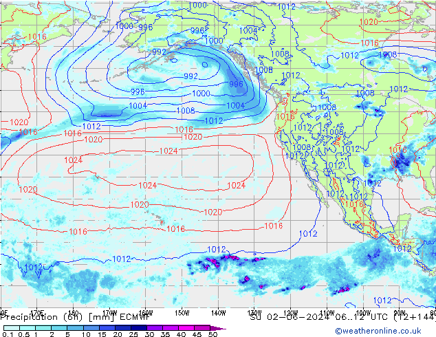 Z500/Rain (+SLP)/Z850 ECMWF nie. 02.06.2024 12 UTC