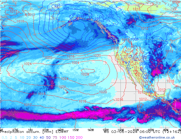 Toplam Yağış ECMWF Pzt 03.06.2024 06 UTC