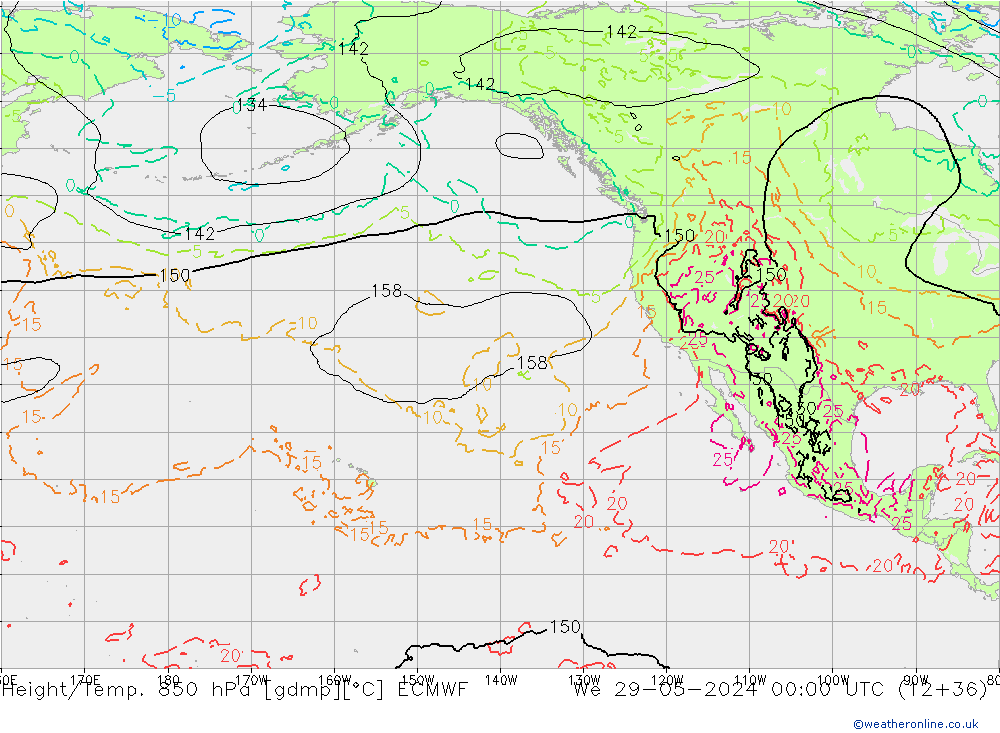 Z500/Rain (+SLP)/Z850 ECMWF We 29.05.2024 00 UTC