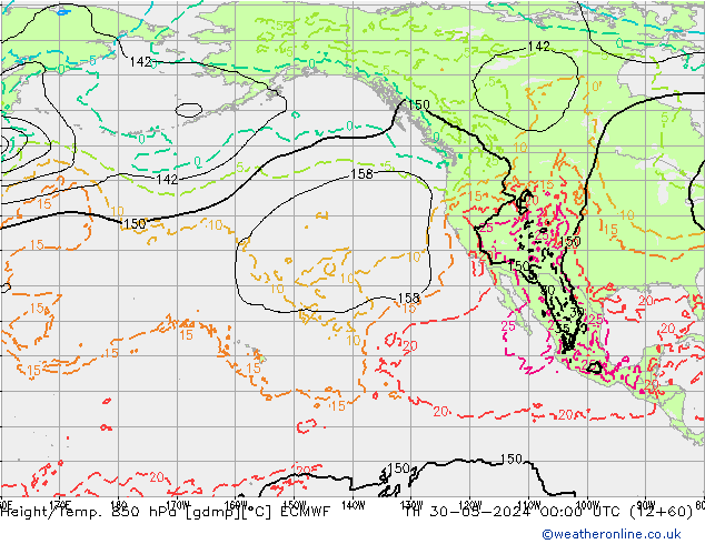 Z500/Rain (+SLP)/Z850 ECMWF Th 30.05.2024 00 UTC