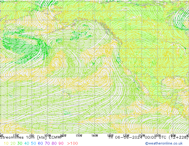 Stromlinien 10m ECMWF Do 06.06.2024 00 UTC