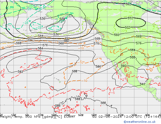 Z500/Rain (+SLP)/Z850 ECMWF nie. 02.06.2024 12 UTC