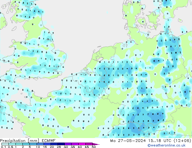 Precipitation ECMWF Mo 27.05.2024 18 UTC