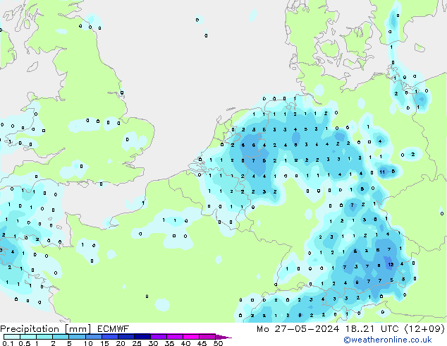 precipitação ECMWF Seg 27.05.2024 21 UTC