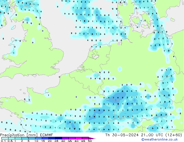 Niederschlag ECMWF Do 30.05.2024 00 UTC