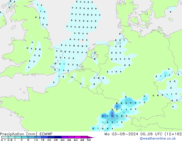 Precipitation ECMWF Mo 03.06.2024 06 UTC