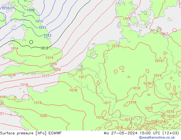 Bodendruck ECMWF Mo 27.05.2024 15 UTC