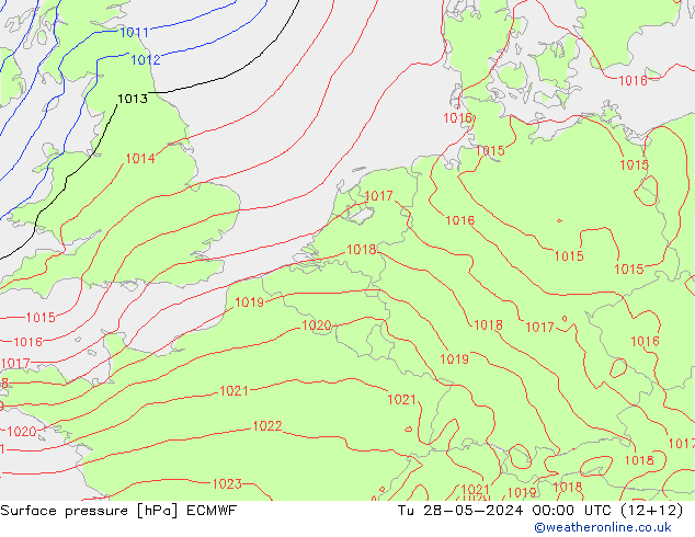 Surface pressure ECMWF Tu 28.05.2024 00 UTC