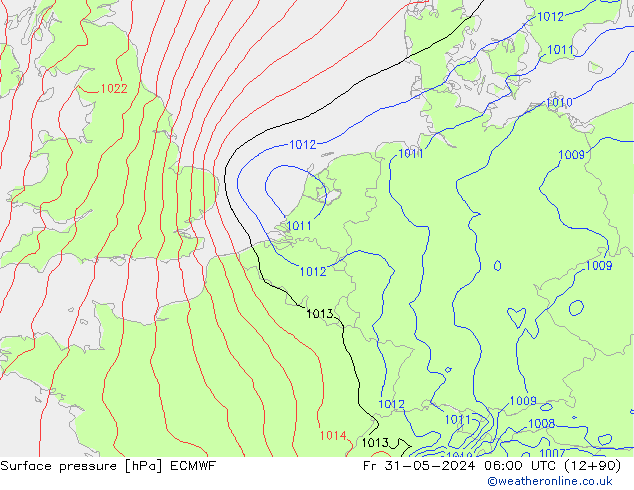 pression de l'air ECMWF ven 31.05.2024 06 UTC