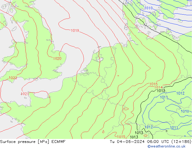 Luchtdruk (Grond) ECMWF di 04.06.2024 06 UTC