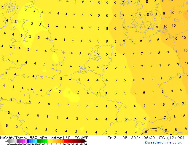 Z500/Rain (+SLP)/Z850 ECMWF Pá 31.05.2024 06 UTC