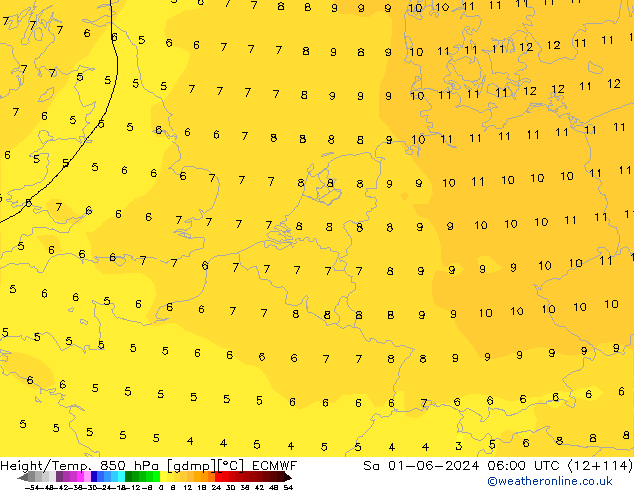 Z500/Rain (+SLP)/Z850 ECMWF Sa 01.06.2024 06 UTC