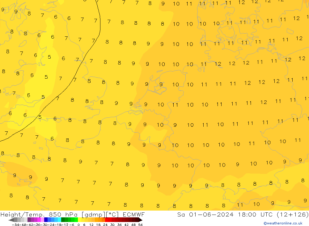 Z500/Rain (+SLP)/Z850 ECMWF Sáb 01.06.2024 18 UTC