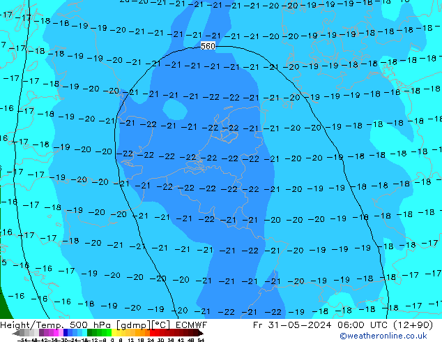 Z500/Rain (+SLP)/Z850 ECMWF Pá 31.05.2024 06 UTC