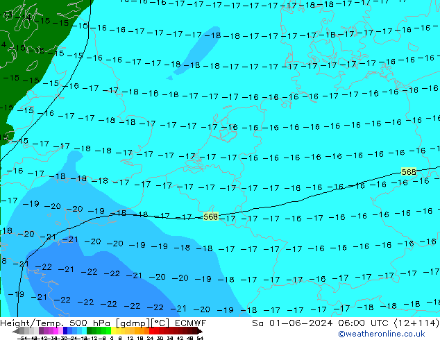 Z500/Rain (+SLP)/Z850 ECMWF Sa 01.06.2024 06 UTC