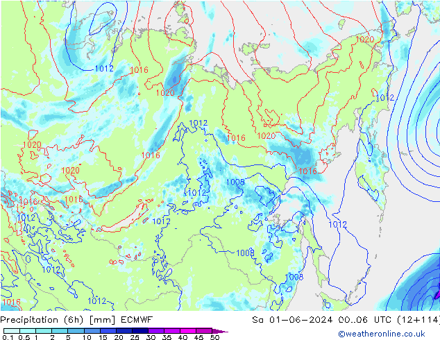 Z500/Rain (+SLP)/Z850 ECMWF Sáb 01.06.2024 06 UTC