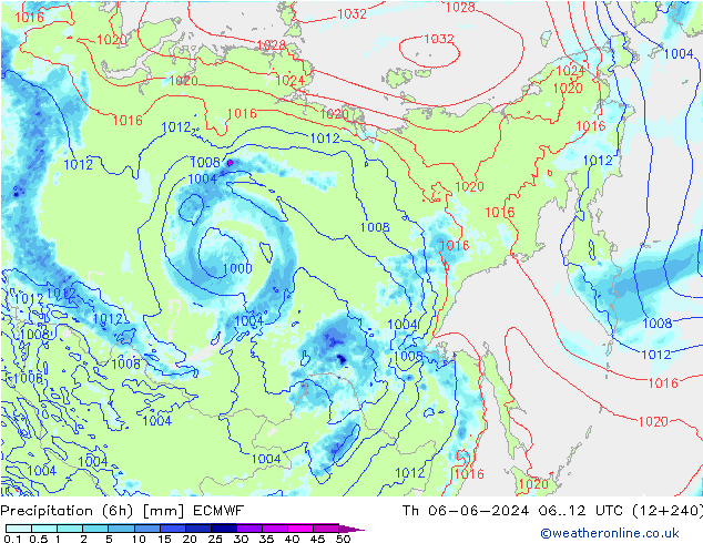 Z500/Rain (+SLP)/Z850 ECMWF  06.06.2024 12 UTC