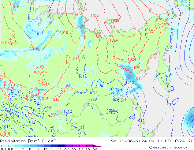 Neerslag ECMWF za 01.06.2024 12 UTC