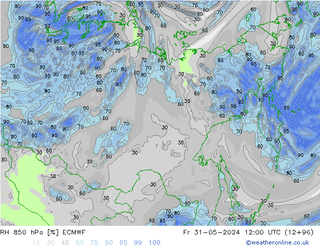 850 hPa Nispi Nem ECMWF Cu 31.05.2024 12 UTC