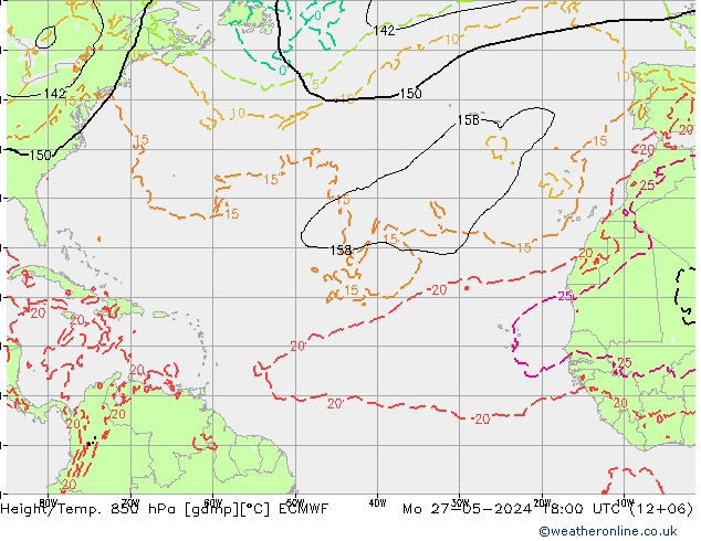 Z500/Rain (+SLP)/Z850 ECMWF пн 27.05.2024 18 UTC