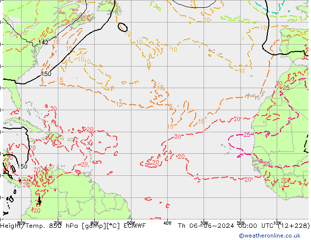 Z500/Yağmur (+YB)/Z850 ECMWF Per 06.06.2024 00 UTC