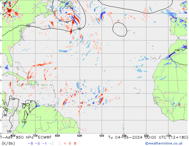 T-Adv. 850 hPa ECMWF mar 04.06.2024 00 UTC