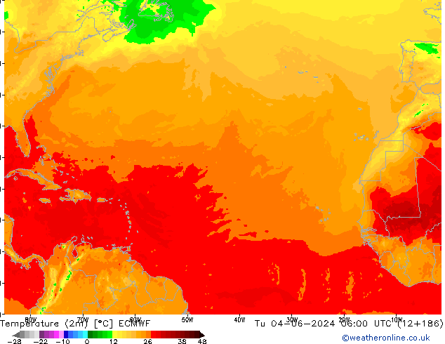 Temperatura (2m) ECMWF mar 04.06.2024 06 UTC