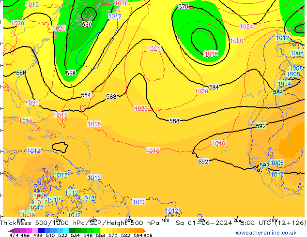 Thck 500-1000hPa ECMWF Sáb 01.06.2024 18 UTC