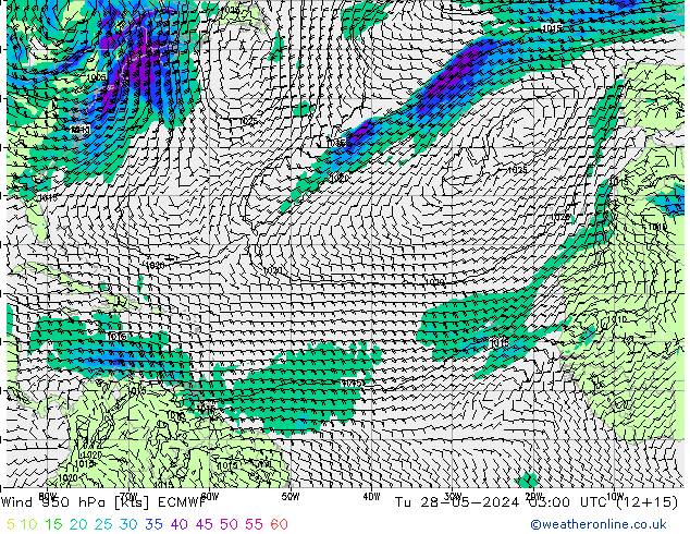 Wind 950 hPa ECMWF di 28.05.2024 03 UTC