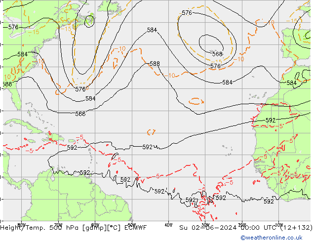 Geop./Temp. 500 hPa ECMWF dom 02.06.2024 00 UTC