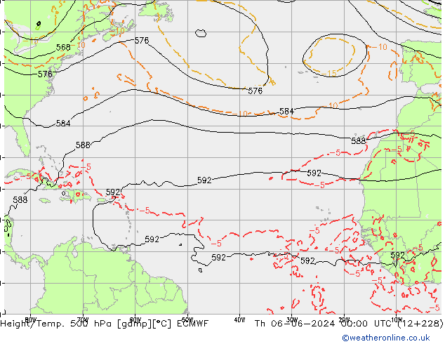 Z500/Yağmur (+YB)/Z850 ECMWF Per 06.06.2024 00 UTC