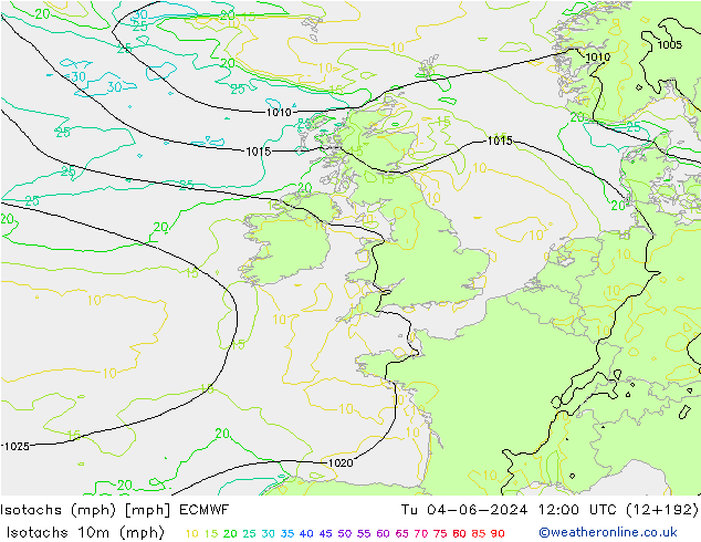Isotachen (mph) ECMWF di 04.06.2024 12 UTC