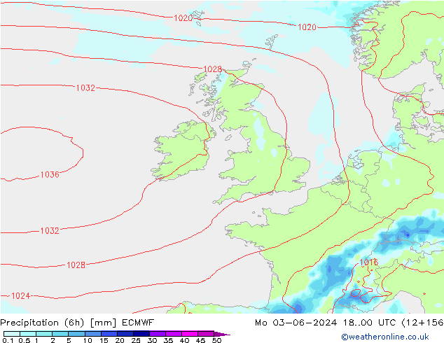 Z500/Regen(+SLP)/Z850 ECMWF ma 03.06.2024 00 UTC