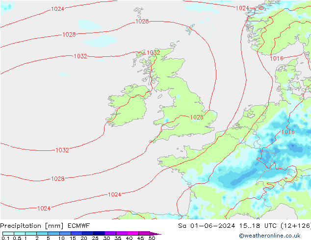 Precipitation ECMWF Sa 01.06.2024 18 UTC