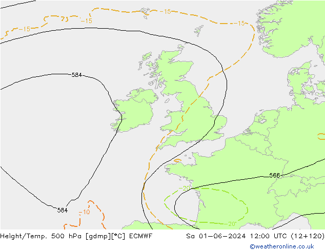 Z500/Rain (+SLP)/Z850 ECMWF Sa 01.06.2024 12 UTC