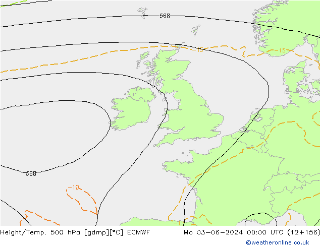 Z500/Rain (+SLP)/Z850 ECMWF пн 03.06.2024 00 UTC