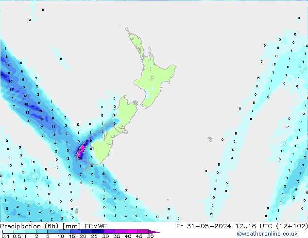 Z500/Rain (+SLP)/Z850 ECMWF Fr 31.05.2024 18 UTC